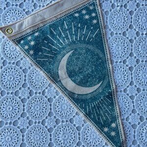 Teal Crescent Moon Banner